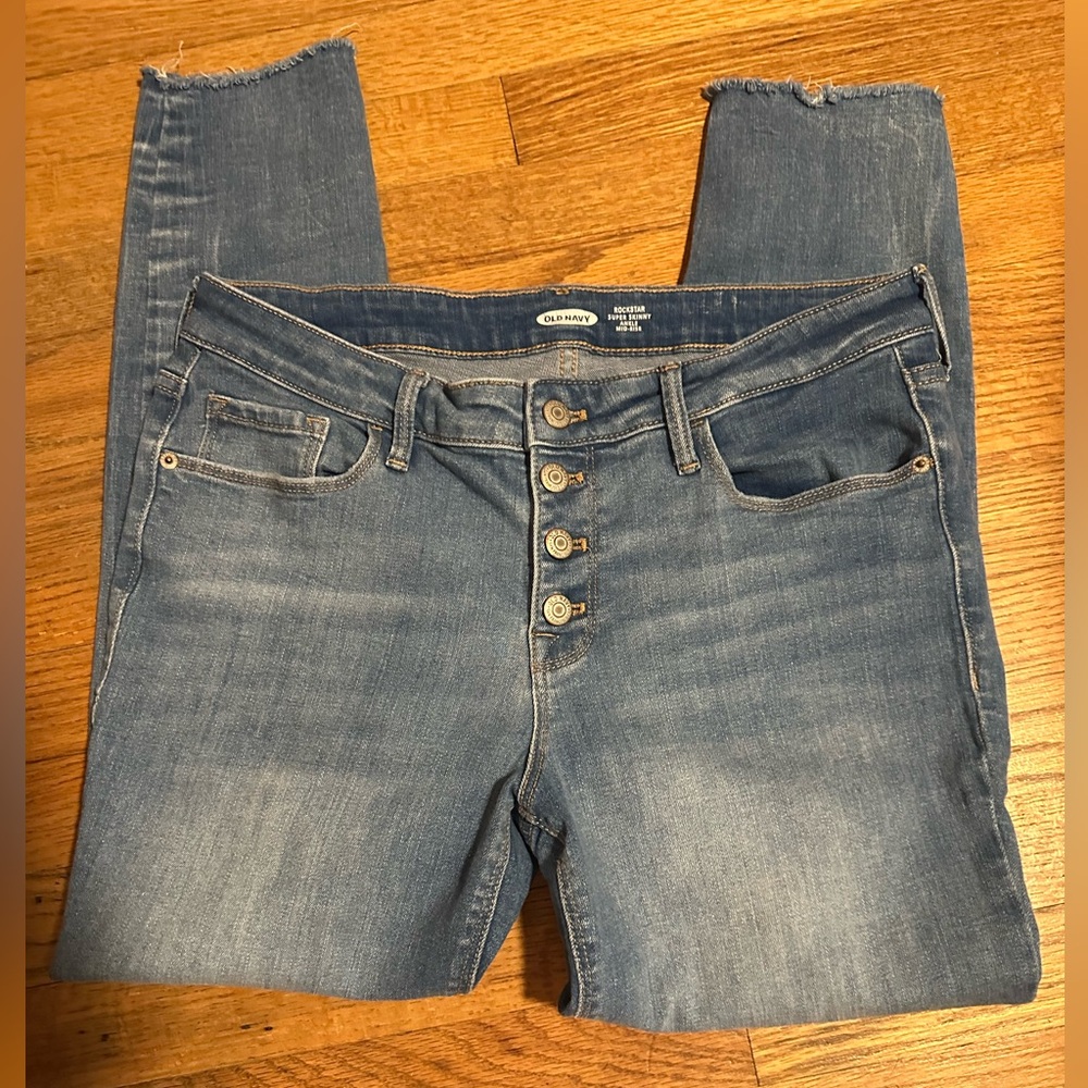 Old Navy RockStar Supee Skinny Mid-Rise Ankle Jeans size 12